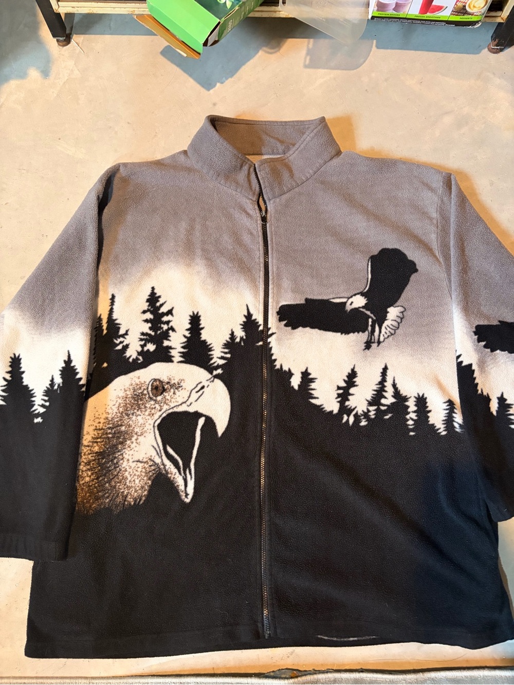 Vintage Eagle Fleece Zip Up XXL